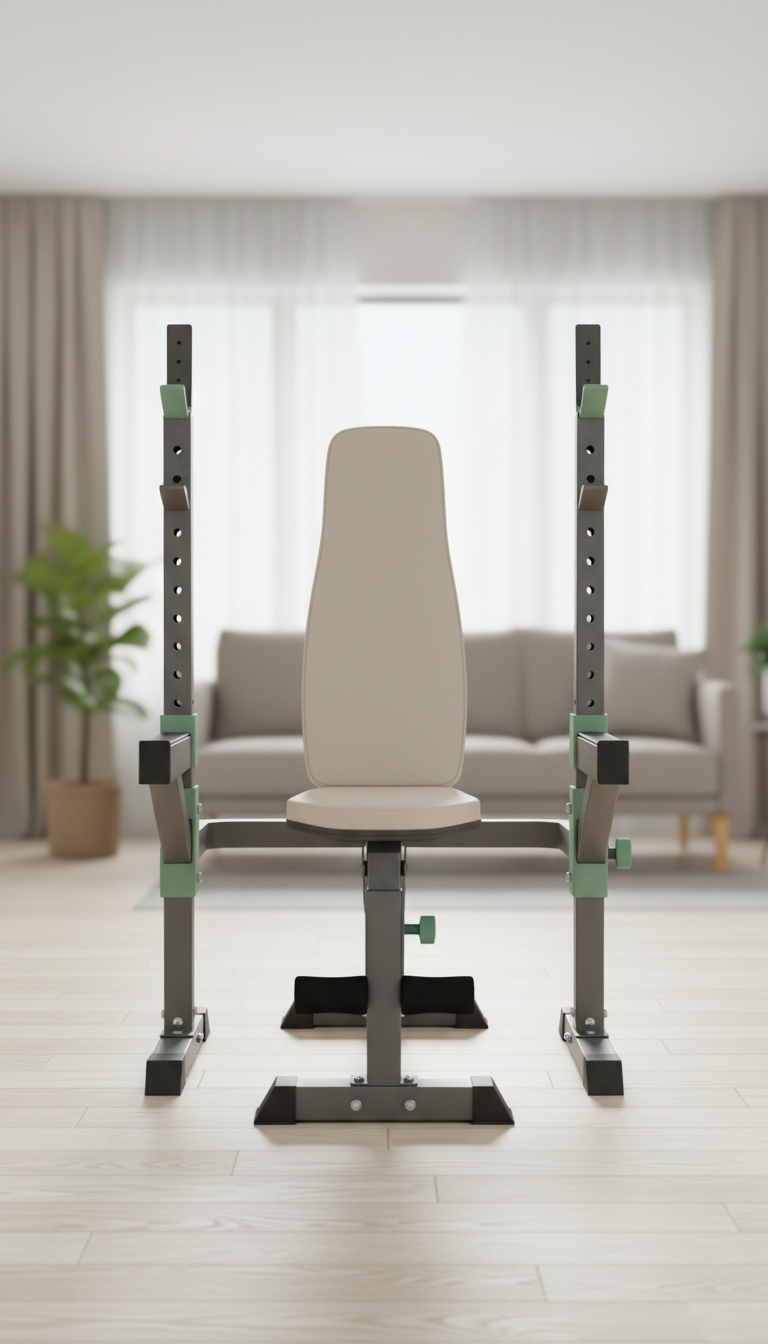 Modular Weight Bench with Integrated Rack