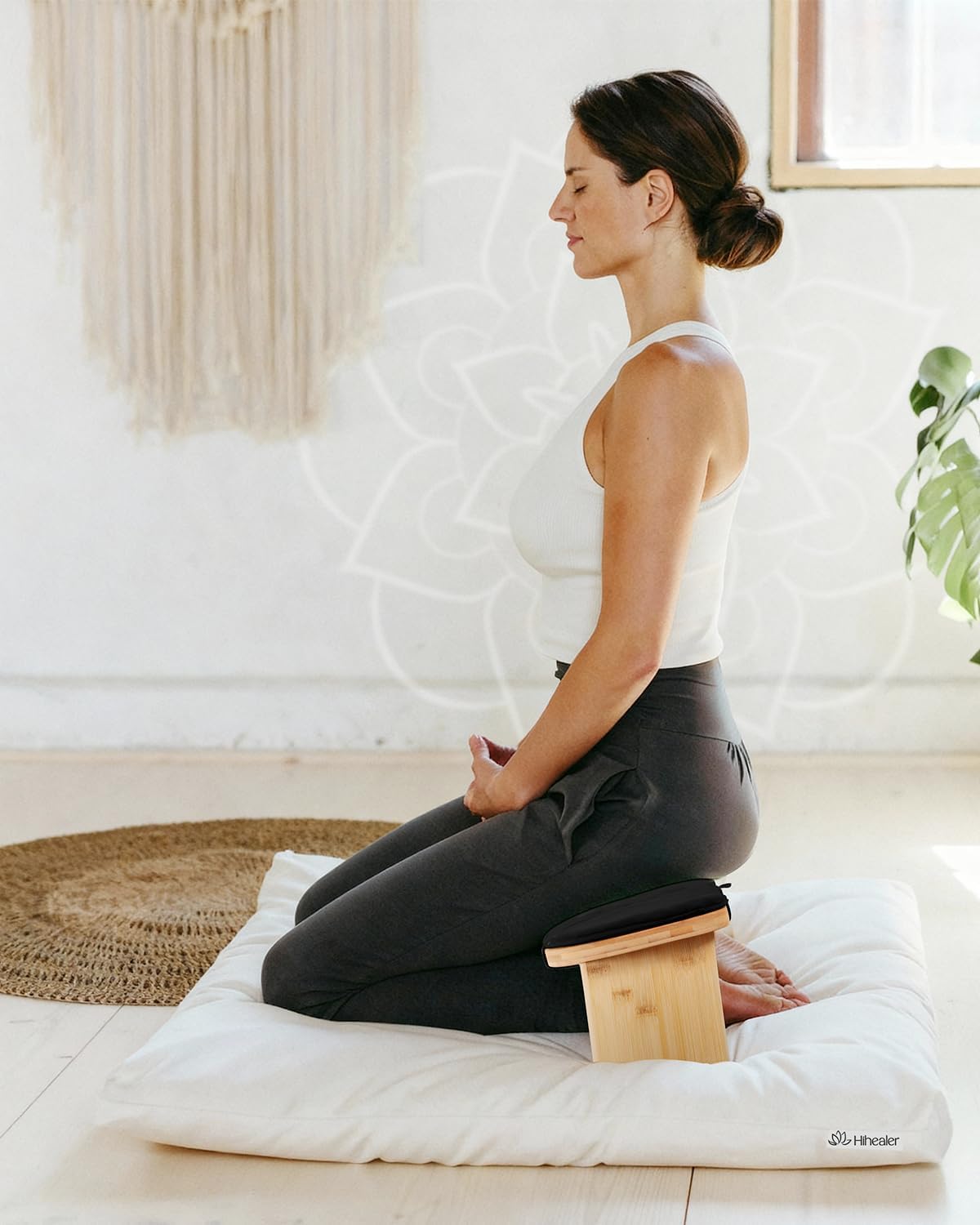 Hihealer Bamboo Meditation Bench