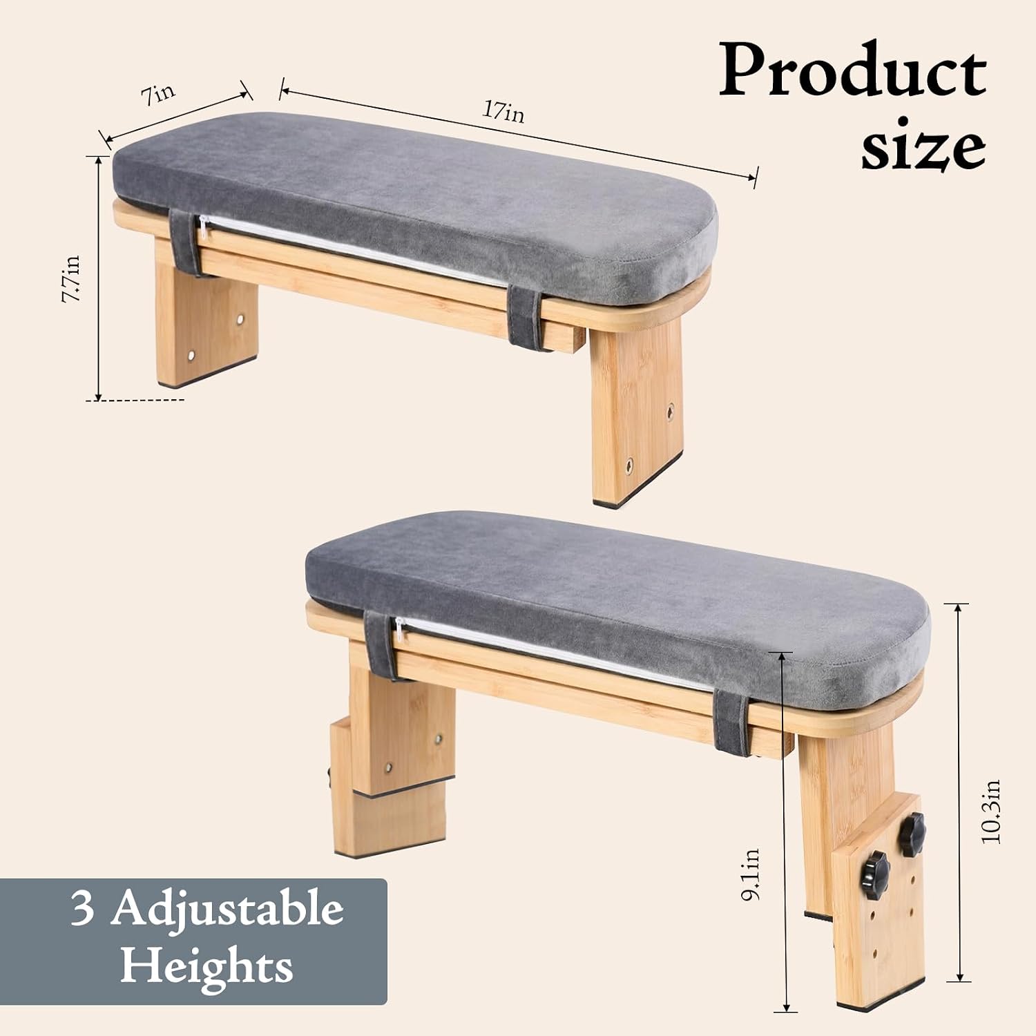 Adjustable Bamboo Meditation Bench