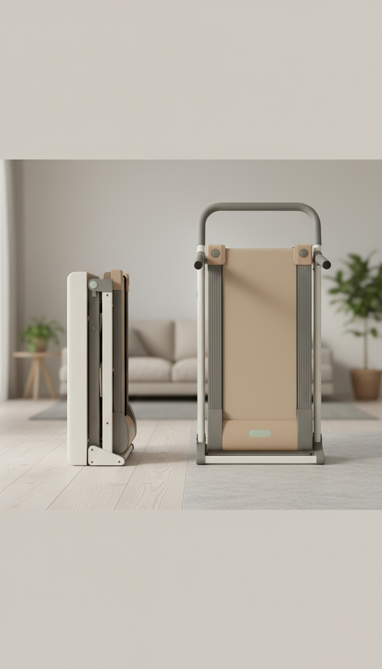 Foldable Compact Treadmill with Steel Frame