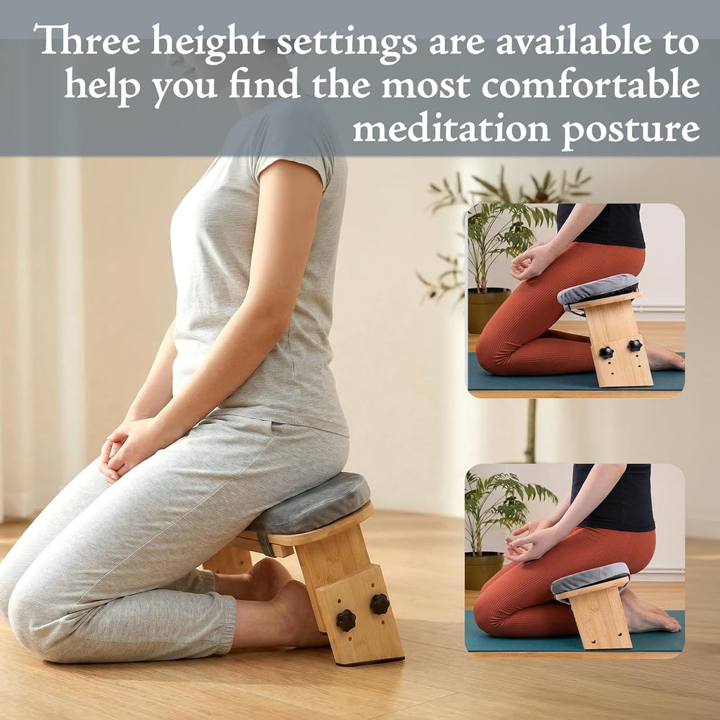 Adjustable Bamboo Meditation Bench
