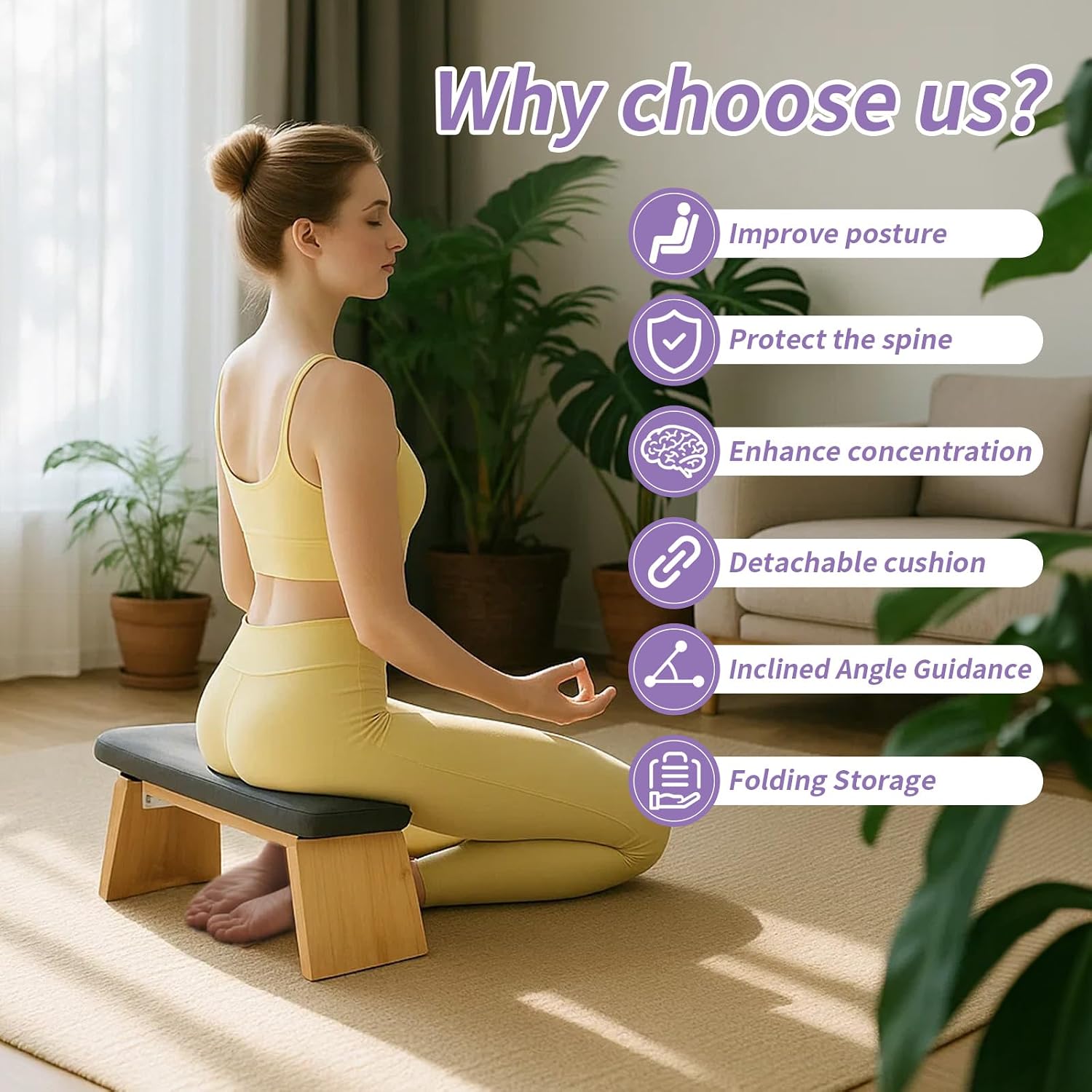 Bamboo Folding Meditation Bench