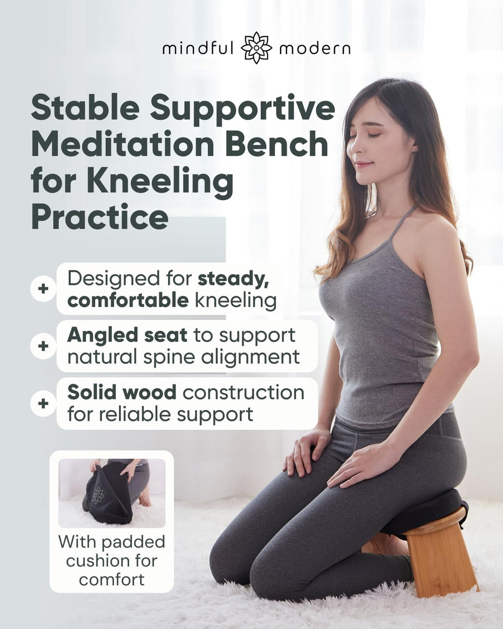 Modern Bamboo Meditation Bench