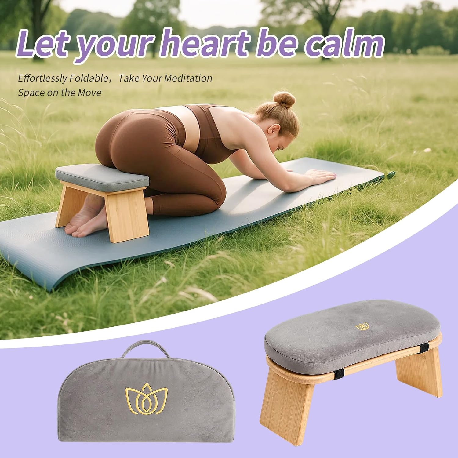 Bamboo Folding Meditation Bench
