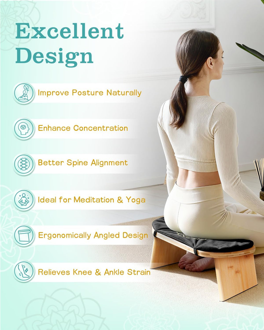 Hihealer Bamboo Meditation Bench