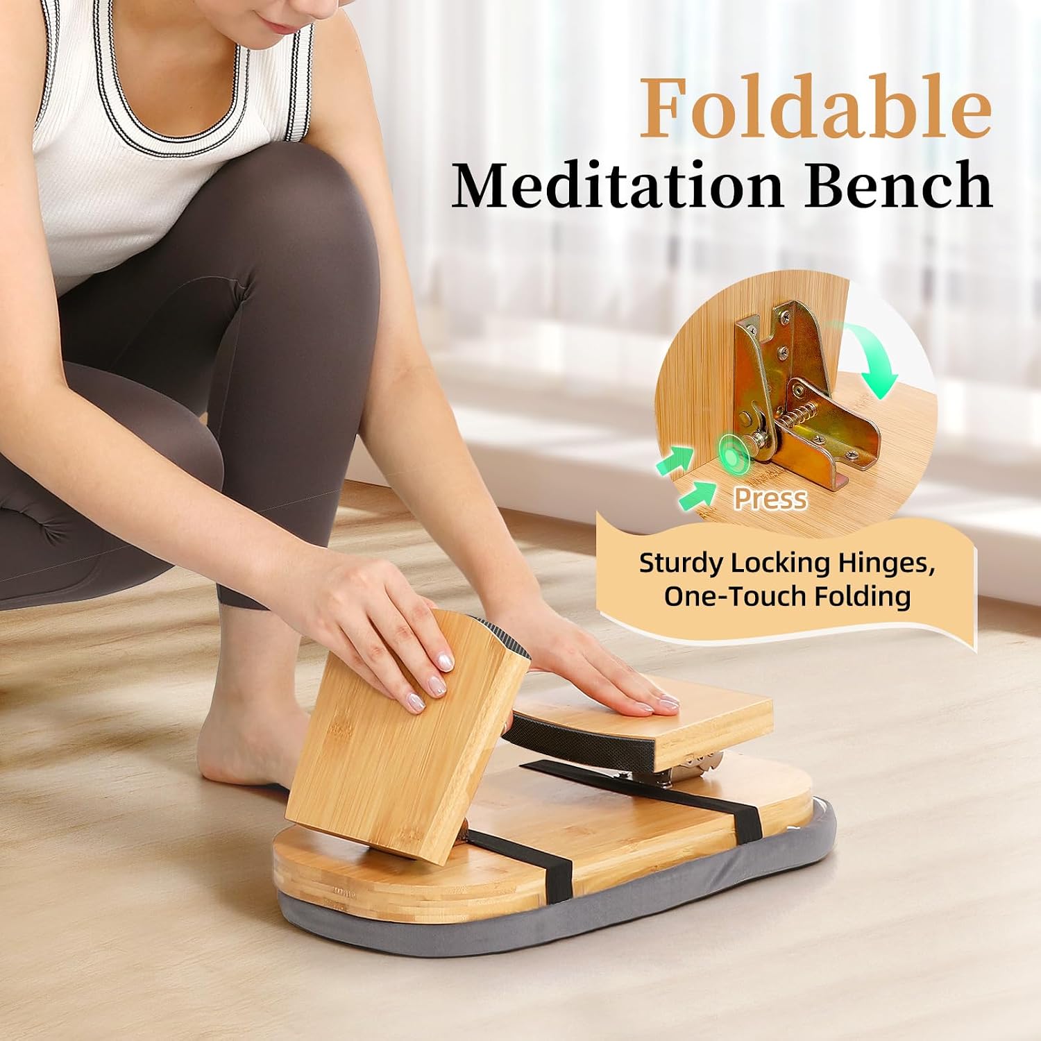 Bamboo Folding Meditation Bench