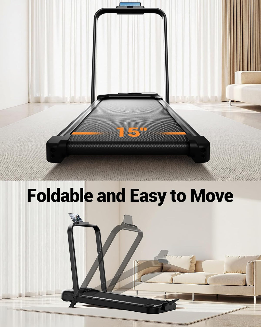 12% Incline Foldable Walking Pad Treadmill