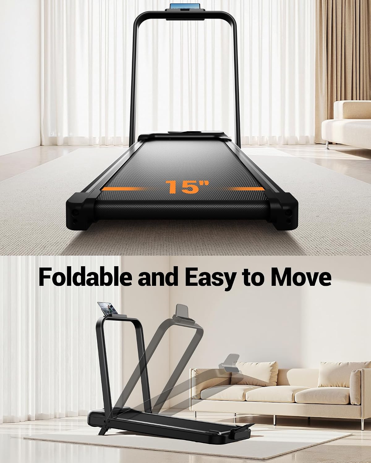 12% Incline Foldable Walking Pad Treadmill