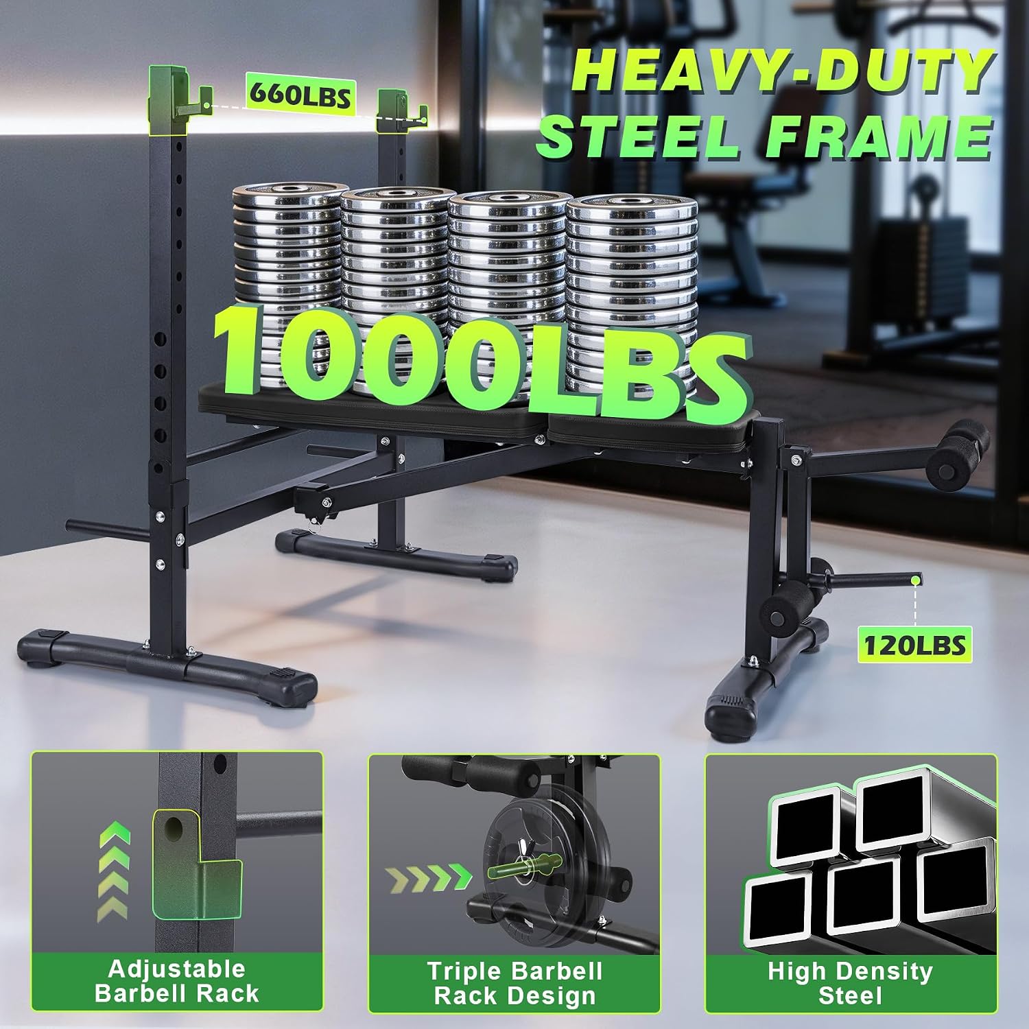 Foldable Adjustable Weight Bench