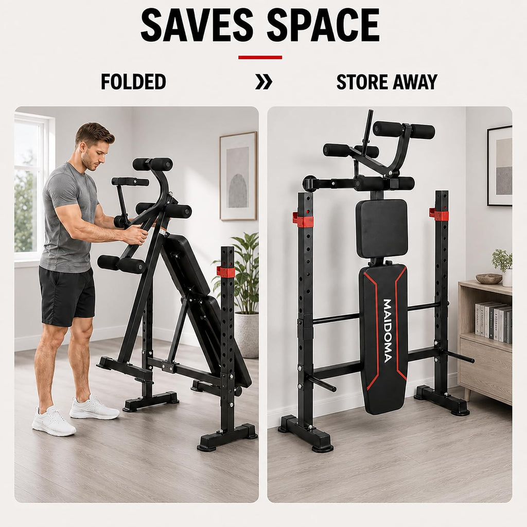 8-in-1 Foldable Weight Bench Set