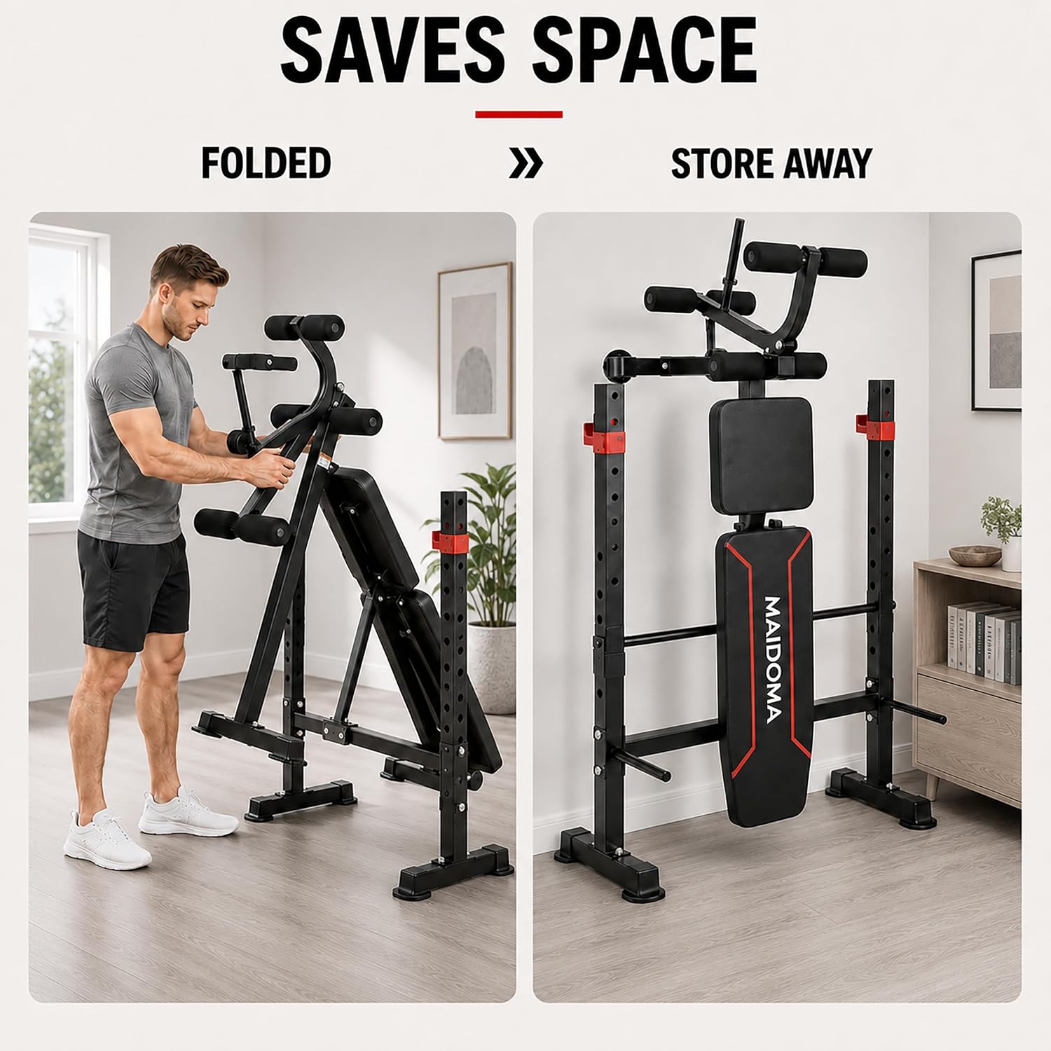 8-in-1 Foldable Weight Bench Set