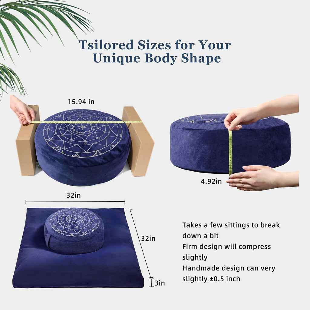 Zafu Zabuton Meditation Cushion Set