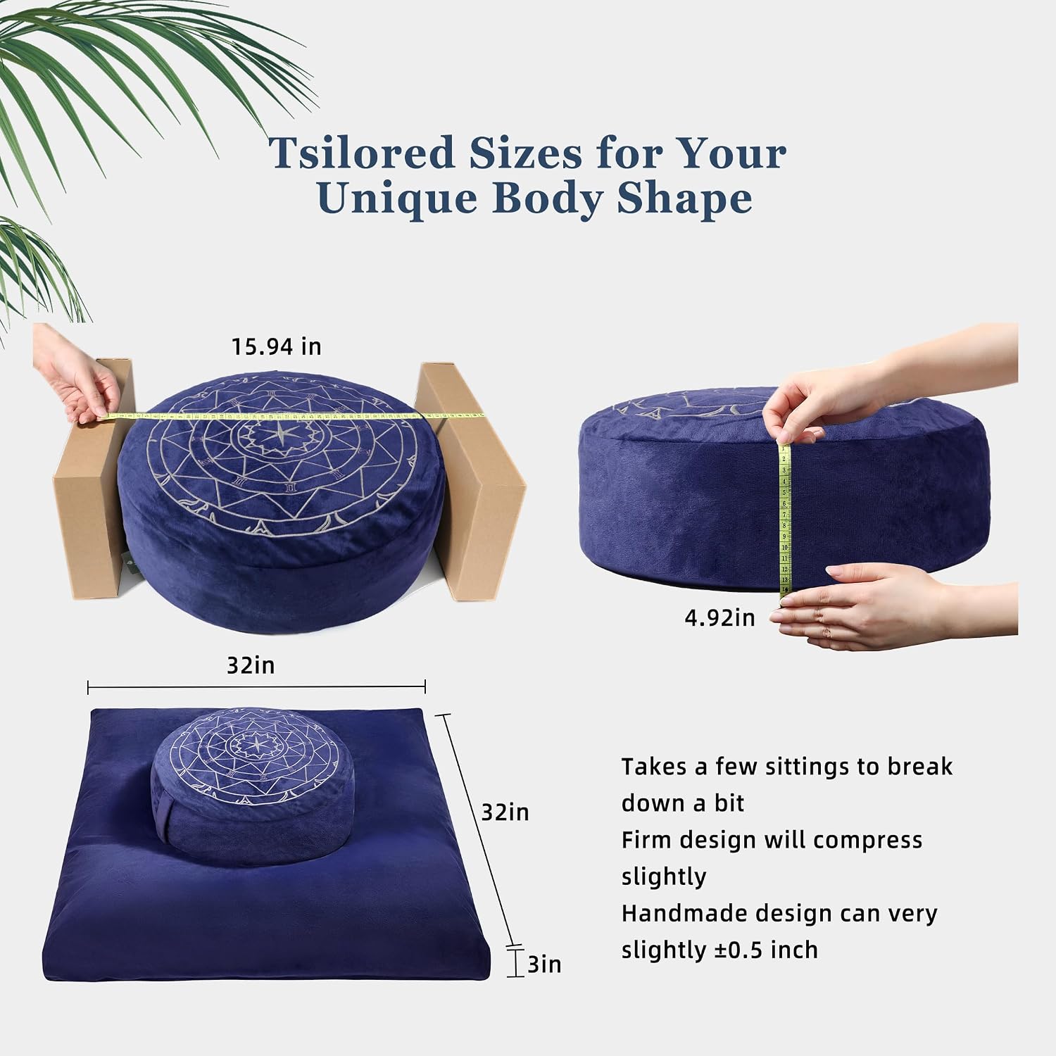 Zafu Zabuton Meditation Cushion Set