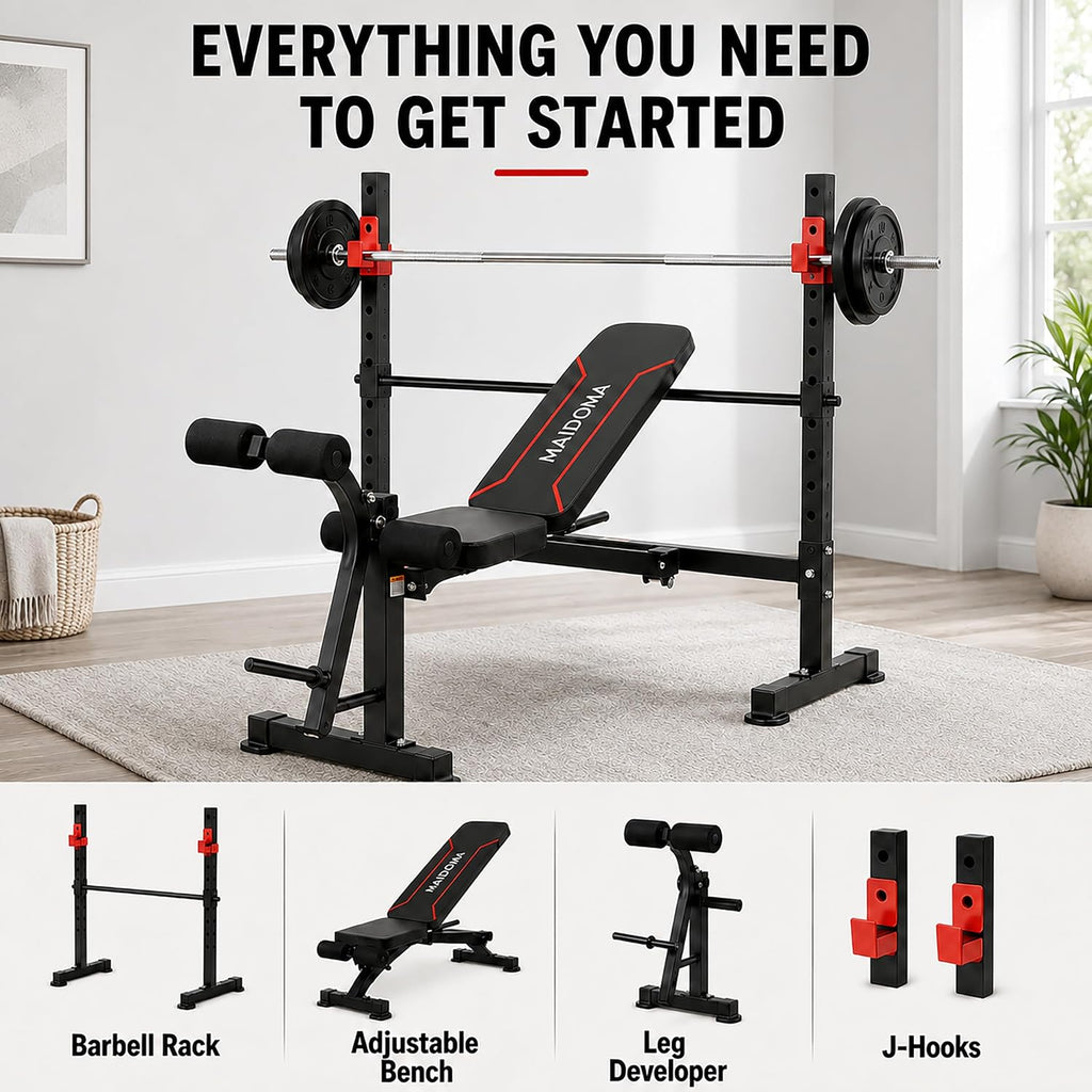 8-in-1 Foldable Weight Bench Set