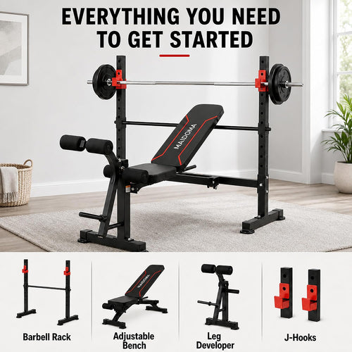 8-in-1 Foldable Weight Bench Set