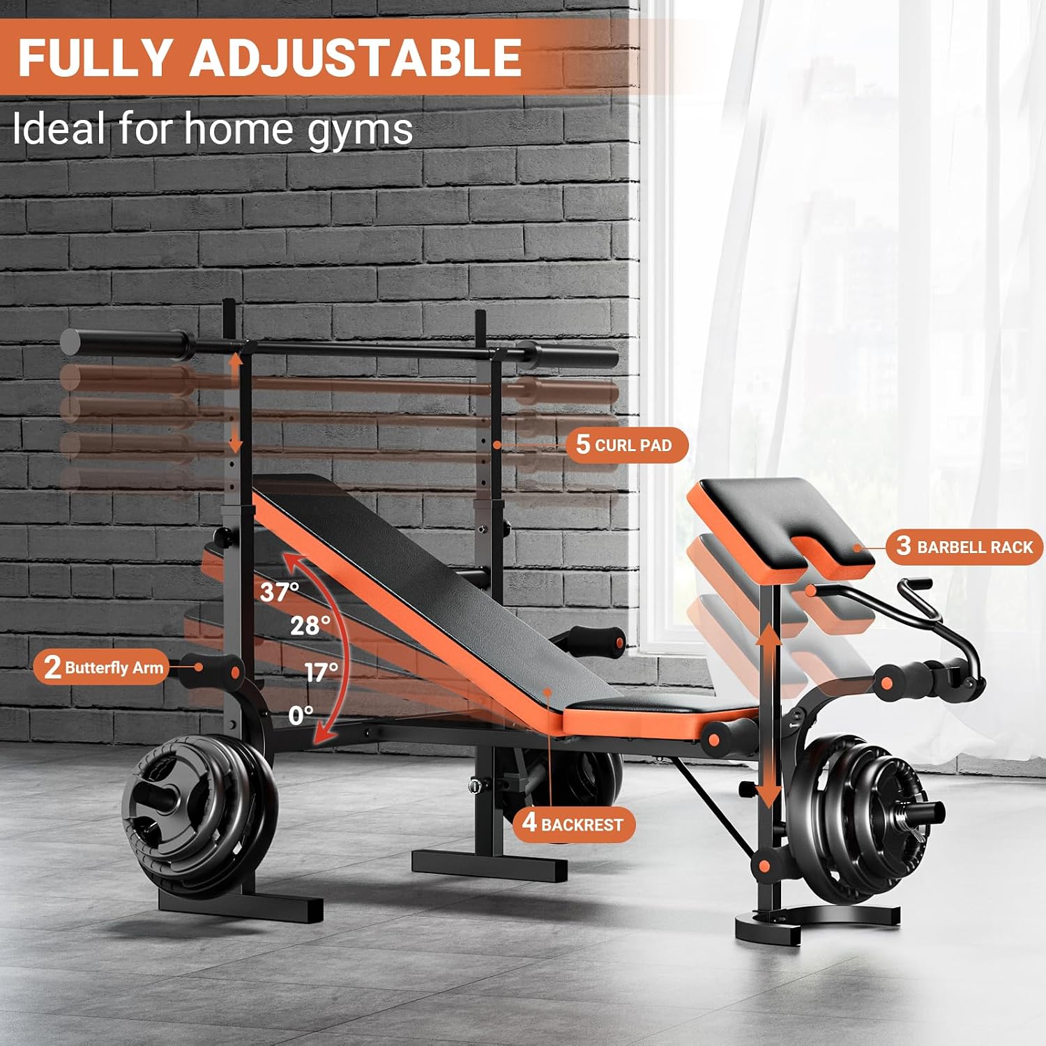 Fostoy Adjustable Weight Bench