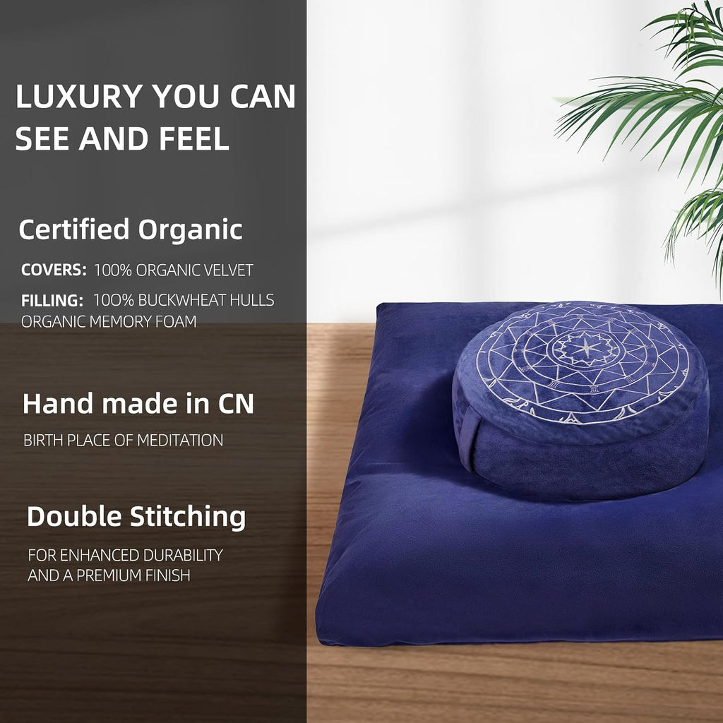 Zafu Zabuton Meditation Cushion Set